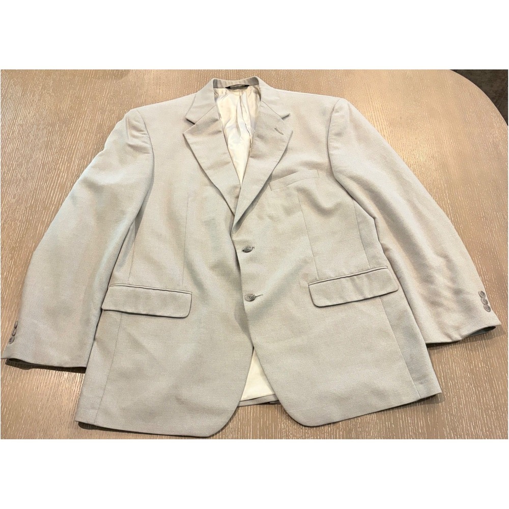 Brooks Brothers 346 Men's 42R Beige Wool Linen Blend Sport Coat Blazer